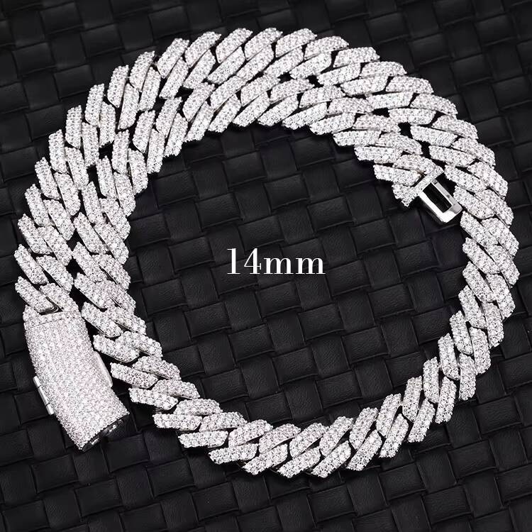 In Stock Fast Delivery Hiphop Diamond Cuban Link Chain 925 Silver Cuban Chain VVS Moissanite Cuban Chain With Certificate