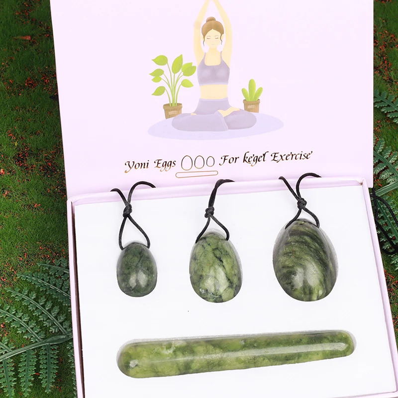 Drilled Helu Jade Egg Natural Stone Xiuyan Jade Massage Wand Yoni Ball Pelvic Kegel Exercise Tool Tightening Vaginal Muscle 251210