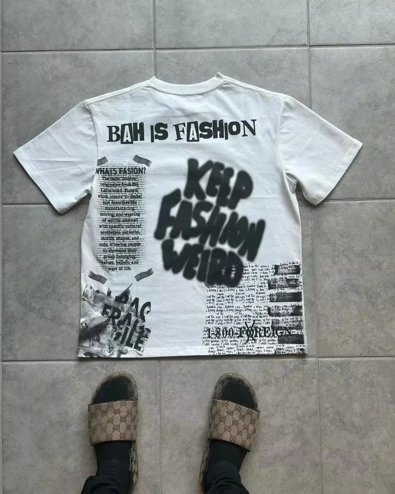Summer American Retro Street Alphabet Print Oversized T-shirt Men and Women Y2k Harajuku Fashion Couple Casual Loose Shirt 251211