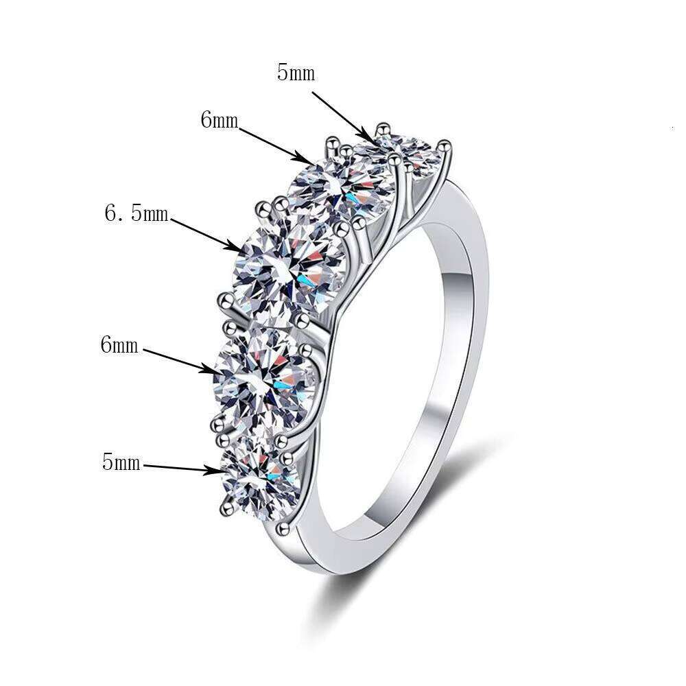 S925 Sterling Silver Electroplated 18k Gold Diamond Inlaid D Color VVS Silicon Stone fashion Luxury Ring
