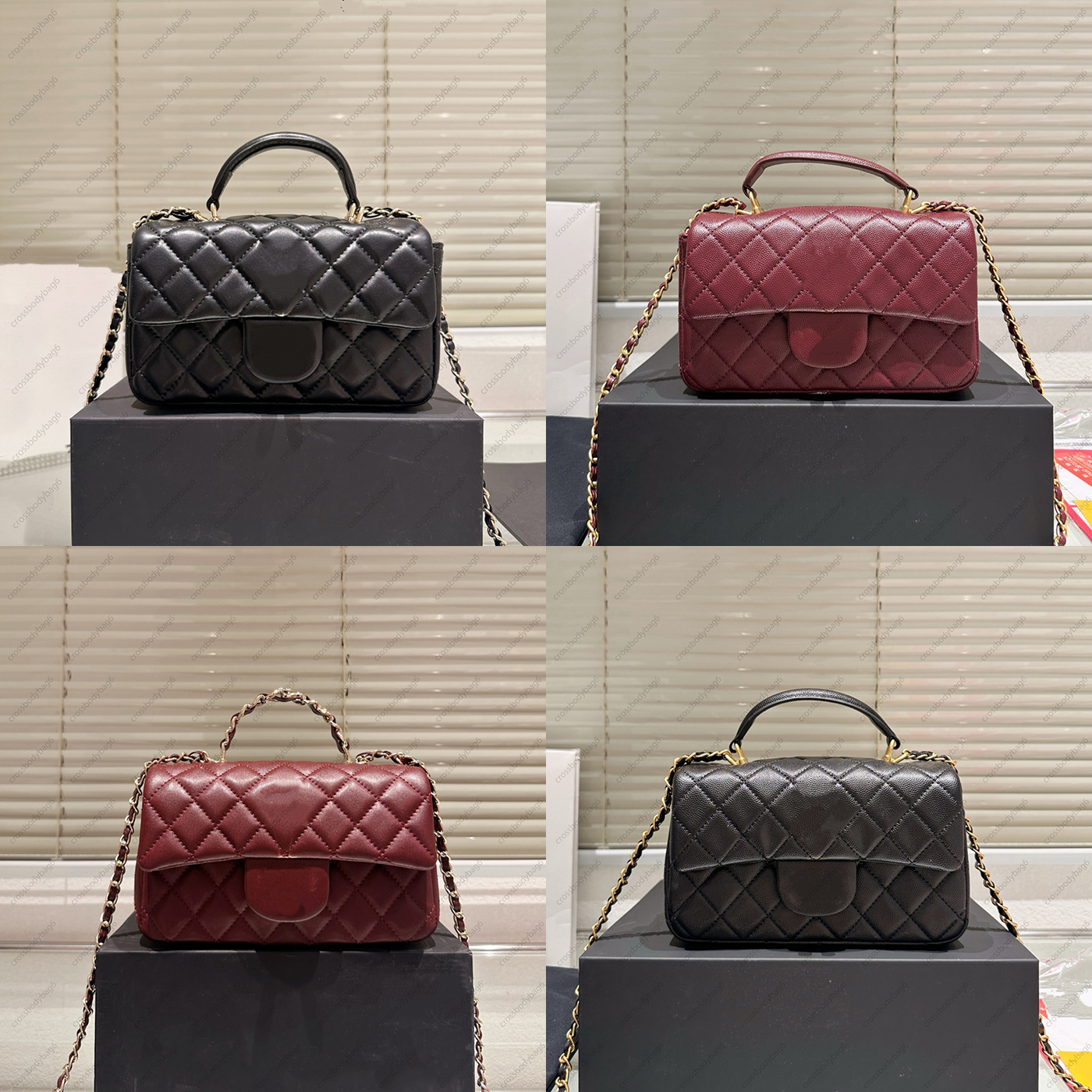 Classic Mini Flap Bag Designer Bag Quilted Bag Tweed Bag Top Handle Metal Hardware Matelasse Leather Caviar Chain Womens Luxury Shoulder Handbag Bag