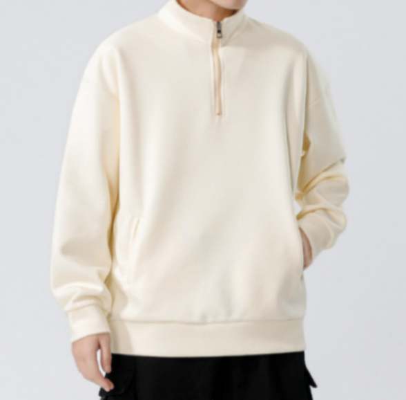 A163 Turtleneck Sweatshirt for Men Autumn and Winter Thickened Loose Trendy Solid