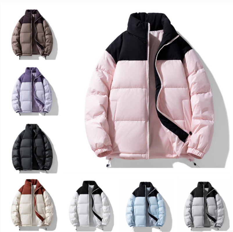 Men's Designer Down Jacket Trendy Brand Dopamine Color-Block Down Jacket Mens Stand Collar Patchwork Thickened Warm Coat Unisex S260917PB9T