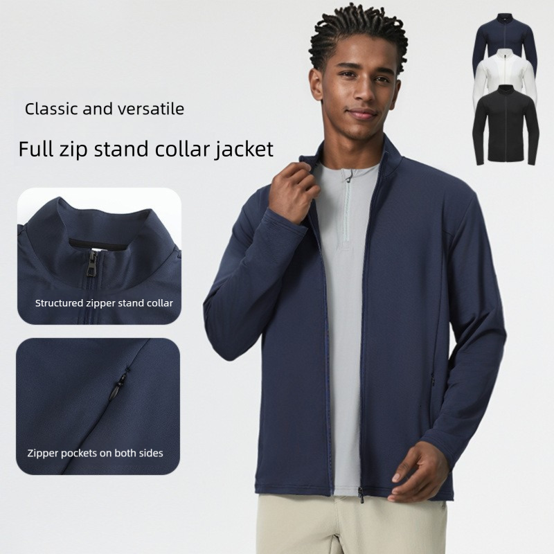 Jacket Men's Stand Collar Solid Color Casual Men's Fashion Business Slim Fit Top Coat Spring Autumn Men's Style free shipping