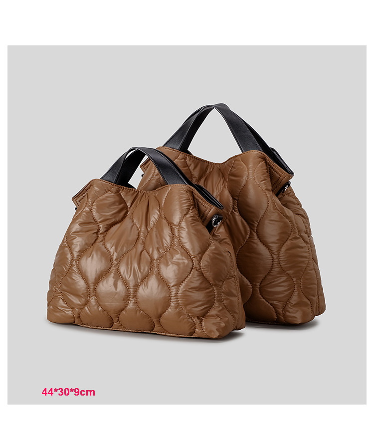 Luxury Evening Bags Design Casual Quilted Padded Women Shoulder Bags Large Capacity Nylon Underarm Bag Soft Puffer Handbags Big Shopper Purses