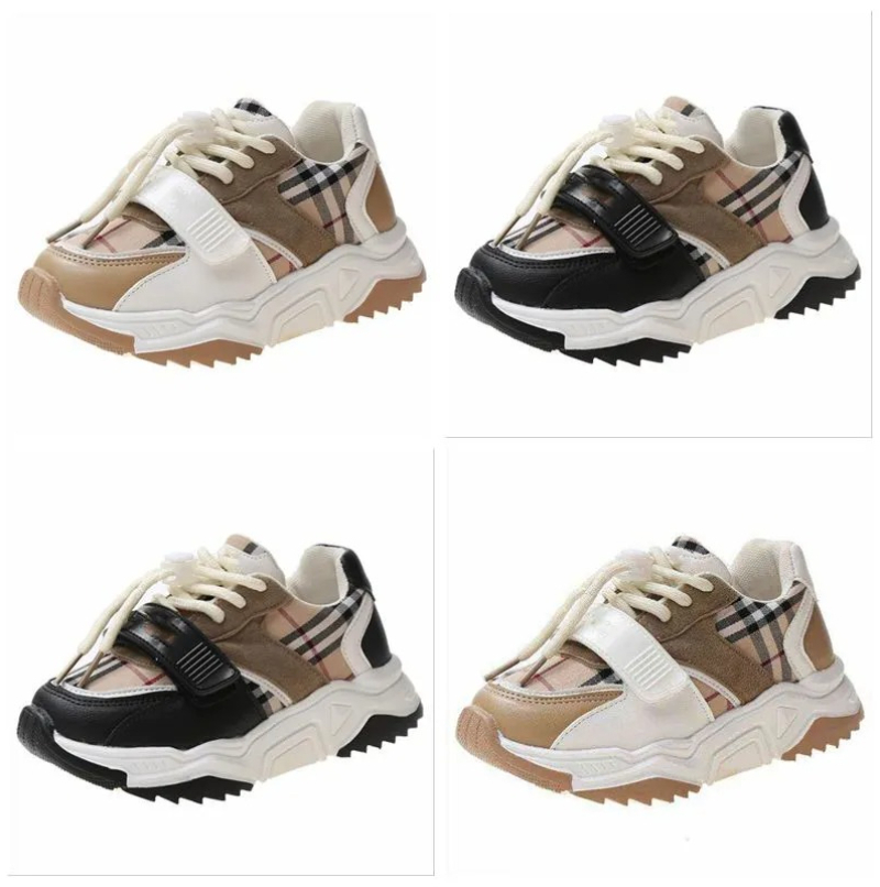 Fashion Designer Kids Baby Sneakers ShoesToddler Girl Shoes Autumn Spring 2022 Children Boys and Girls Plaid Breathable Sport Shoe Outdoor Youth