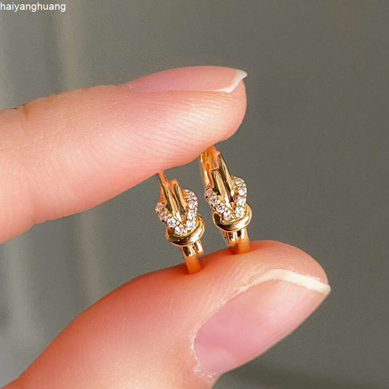 Stud Earrings Designer for Women Luxury jewelry Knot earring 925 silver plated with 18K gold Exquisite Unique Festival Vacation gift