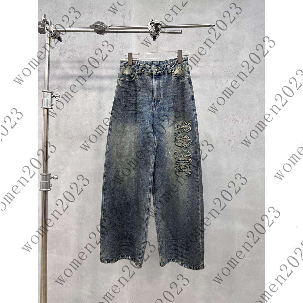 Jeans da donna Stile designer Tendenza moda Pantaloni lunghi Stampa di marca Logo Effetto cucitura Pantaloni lunghi dritti a gamba larga Casual dima
