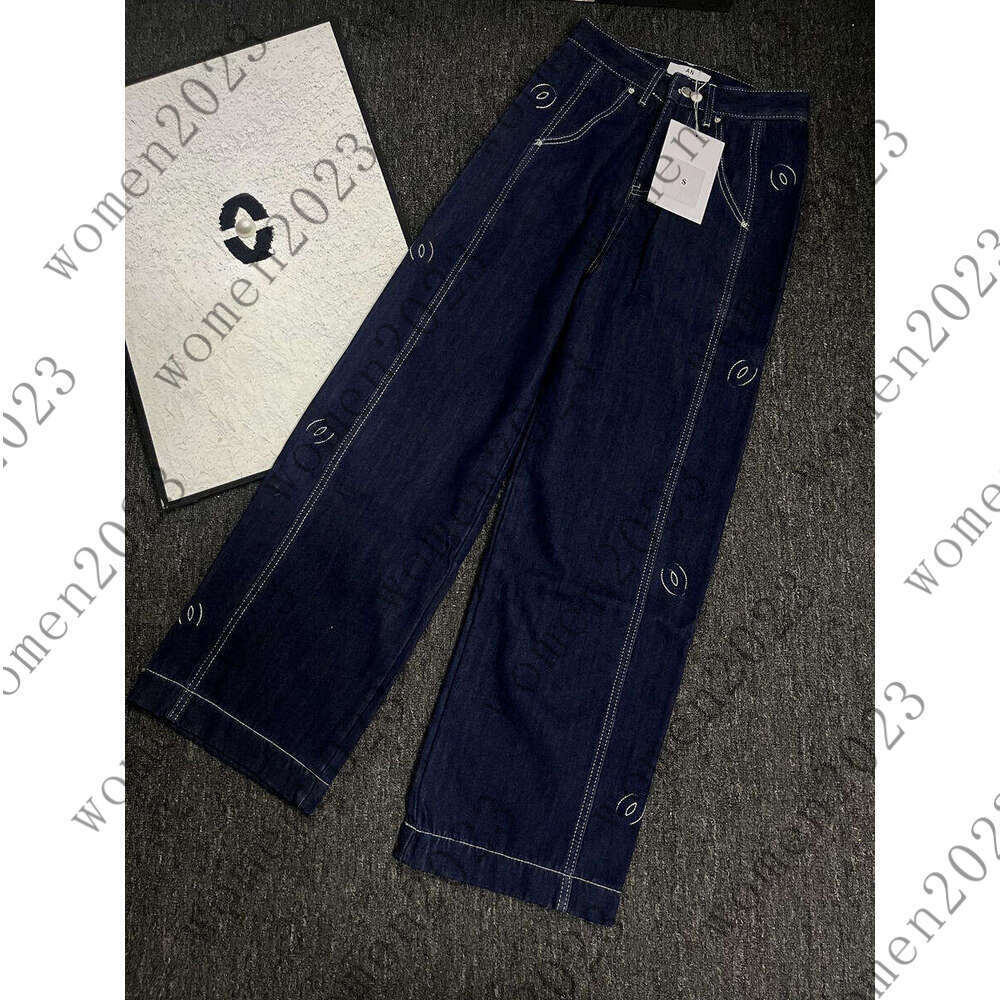 Jeans da donna alla moda stile designer modifica linea blu scuro dimagranti pantaloni lunghi dritti versatili adatti a varie occasioni casual comodi