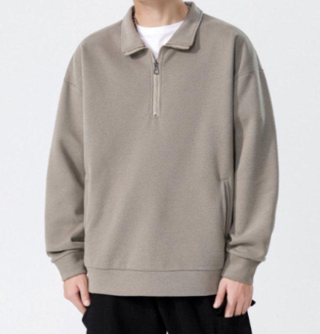 A198 Turtleneck Sweatshirt for Men Autumn and Winter Thickened Loose Trendy Solid