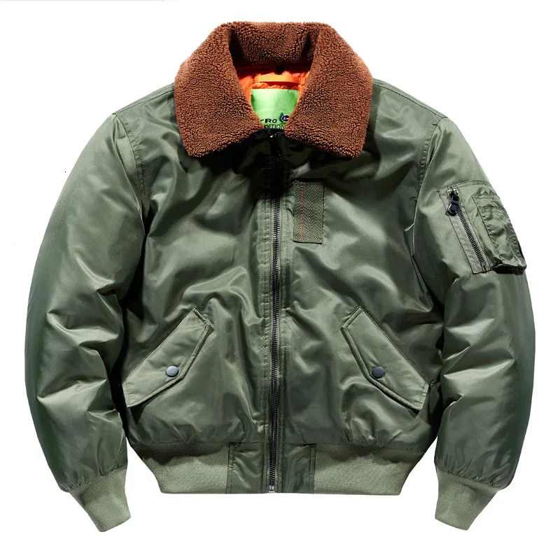 Autumn Winter Bomber Jacket For Men Women Padding Military Jacket Varsity Detachable Fur Collar Baseball Coat Mens Windbreaker 251212