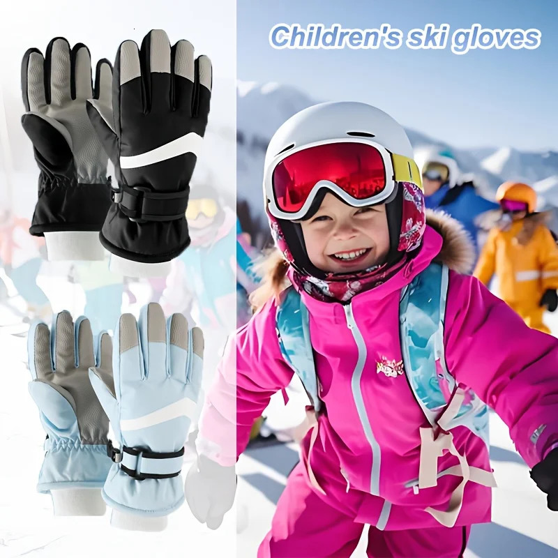 Big Kids Winter Gloves Youth Size Boys Girls Ultra Soft Warm Mittens Non-Slip Grip Adjustable Cuff Kids Gloves Mittens For Ski251211