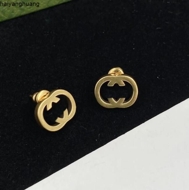 Stud Classic Letter Earrings Style Stud Letter Women Designer Studs Titanium Steel Fashion Jewelry Couple Earrings With Plain black box