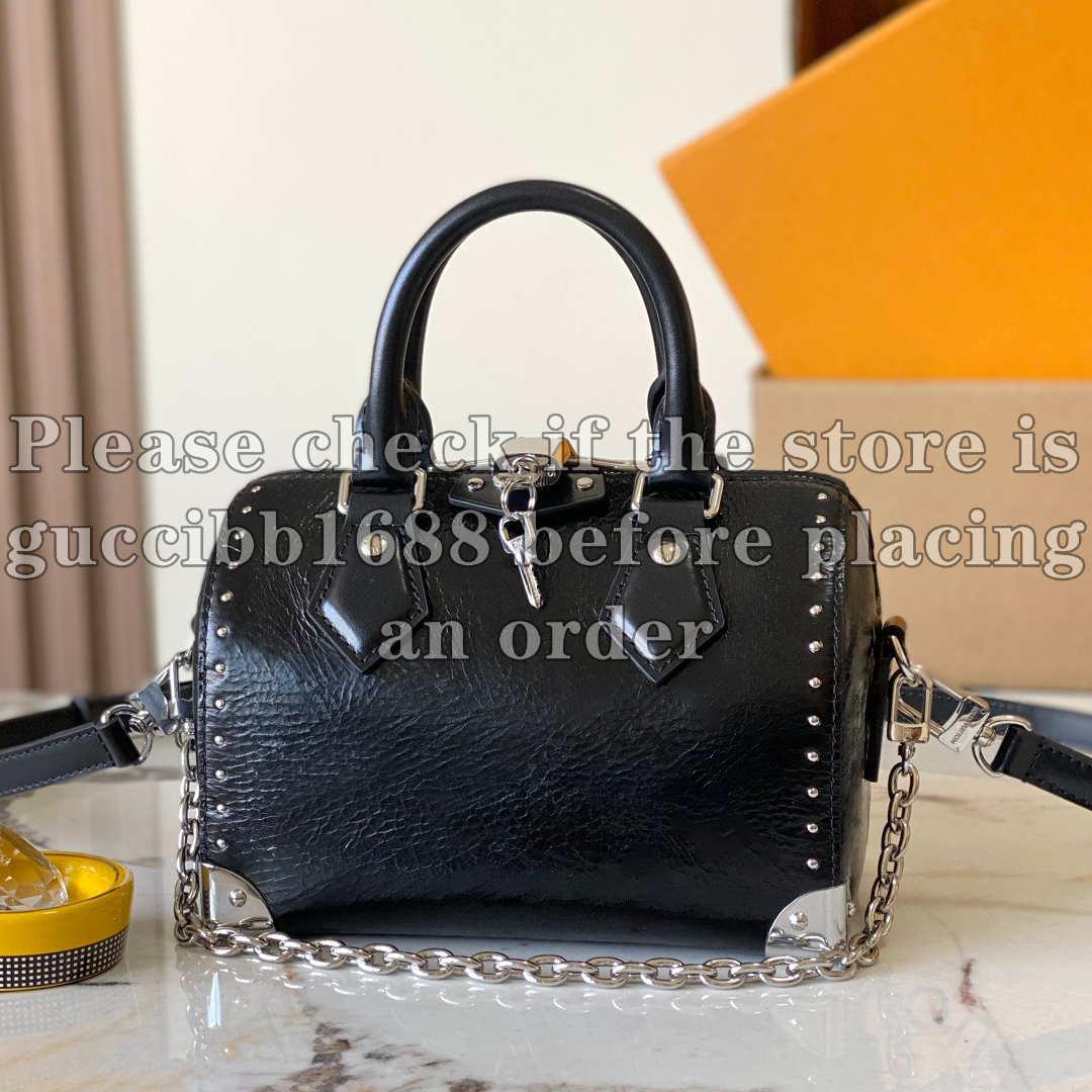 12A Definite Mirror Quality Designer Trunk Bag 20.5cm Chain Handbags for Women Genuine Leather Bag Luxury Shoulder Bags Black Crossbody Purse with B