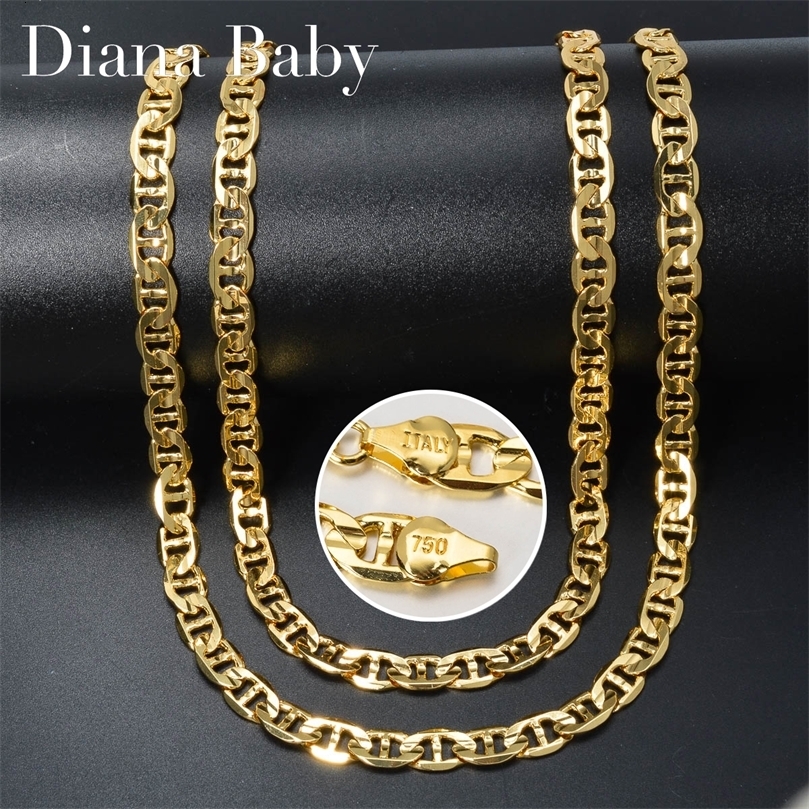 Punk Thick Chain Necklace Gifts Trendy Italy 750 18k Gold Plated Copper Link Women Dubai Jewelry Man Neck Party Gift 251106www1