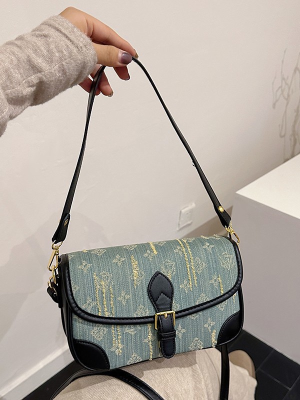 Designer bag 2025 Hot Denim Retro Printed Shoulder Bag Fashionable and Casual Versatile Crossbody Bag for Women white black khaki blue