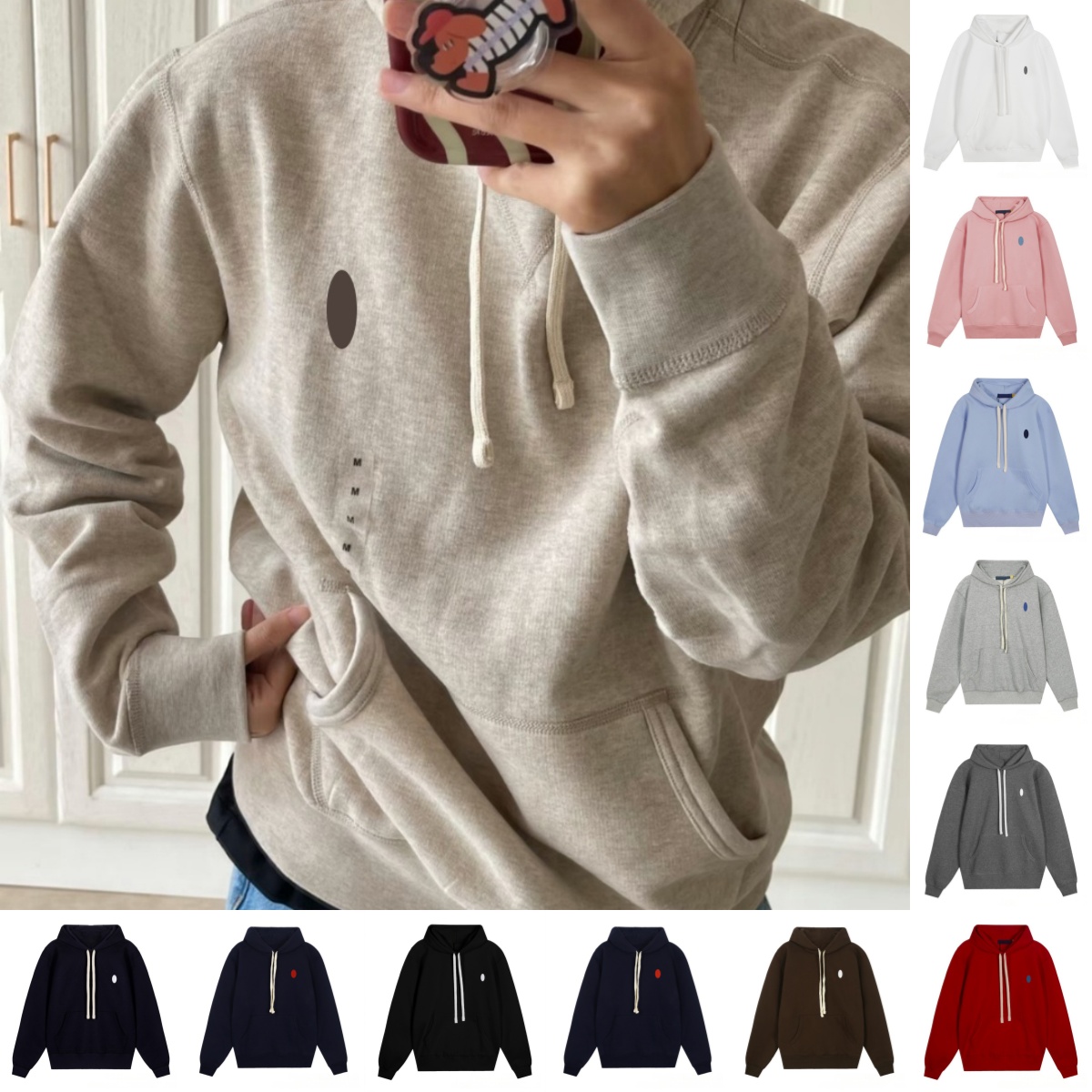 designer hoodie men High-quality cotton fabric hoodies Cotton embroidered Men's and women's casual multi-purpose solid-color pullover hood