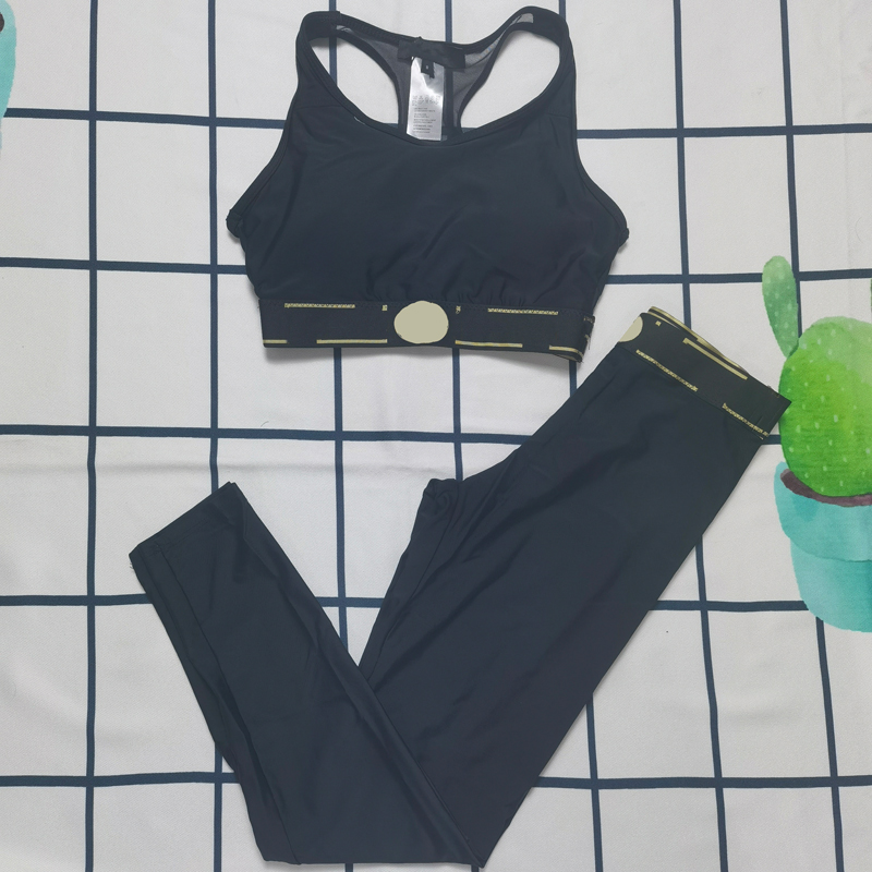 Summer Designer Crop Tops Yoga Leggings Set For Women Gym Sportswear 2 Piece Sets Luxury Outdoor Jogging Cycling Tracksuit