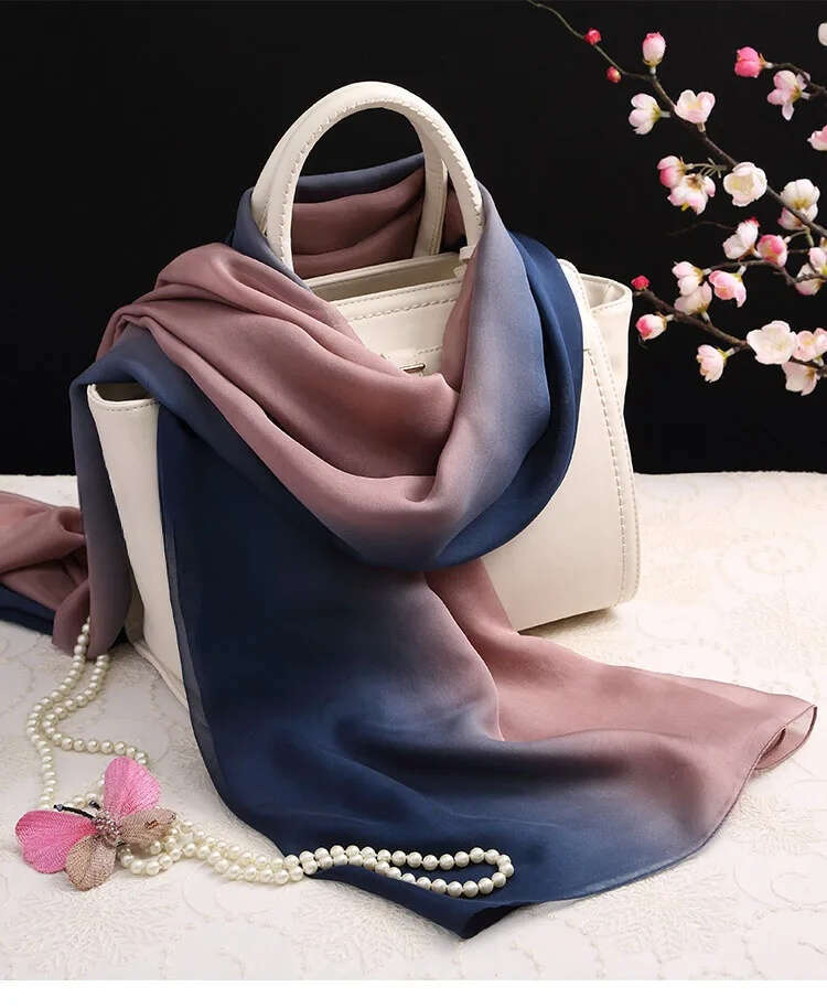 Fimtariah Shawls Vintage Scarves 100% Pure Scarf Ladies 2020 New Hangzhou Foulard Femme Real Silk Wraps For Women