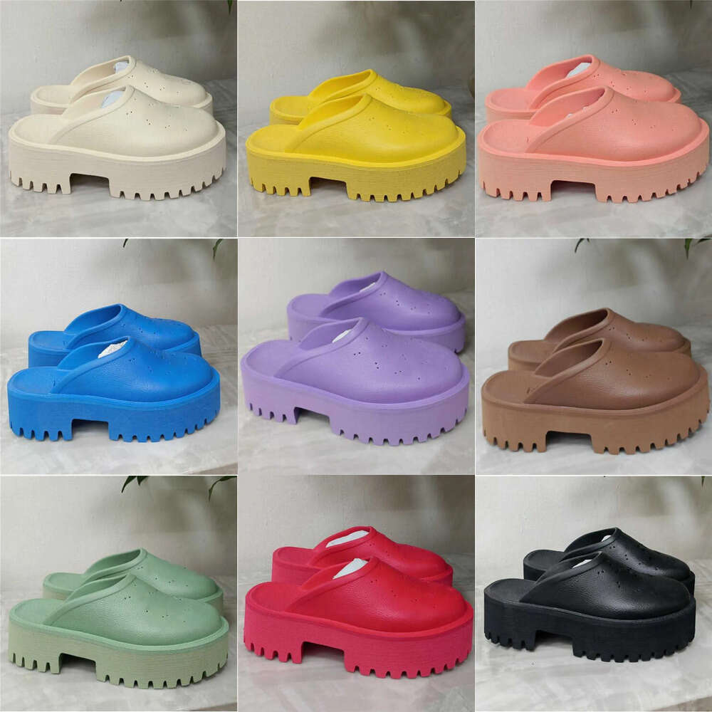 pantofole con sandali perforati con piattaforma da donna firmate di marca di lusso realizzate con materiali trasparenti scarpe firmate da donna alla