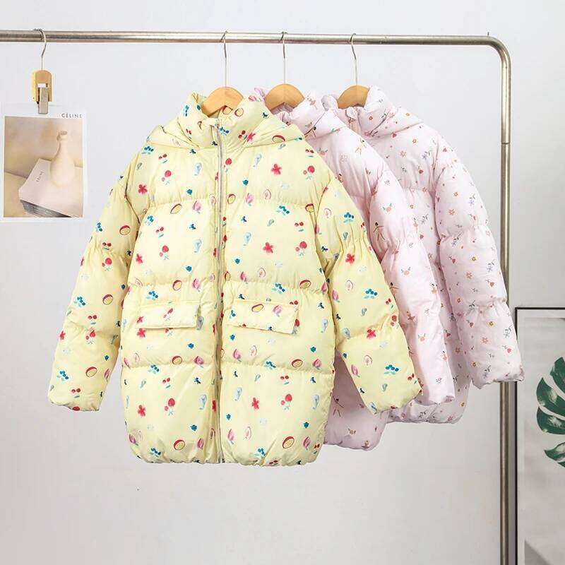 Fashion Printed Zipper Hooded Cotton Fashion 2026 Jacket Women Stand Collar Full Sleeve Loose Street Warm Coats Winter Lady Chic Outwear