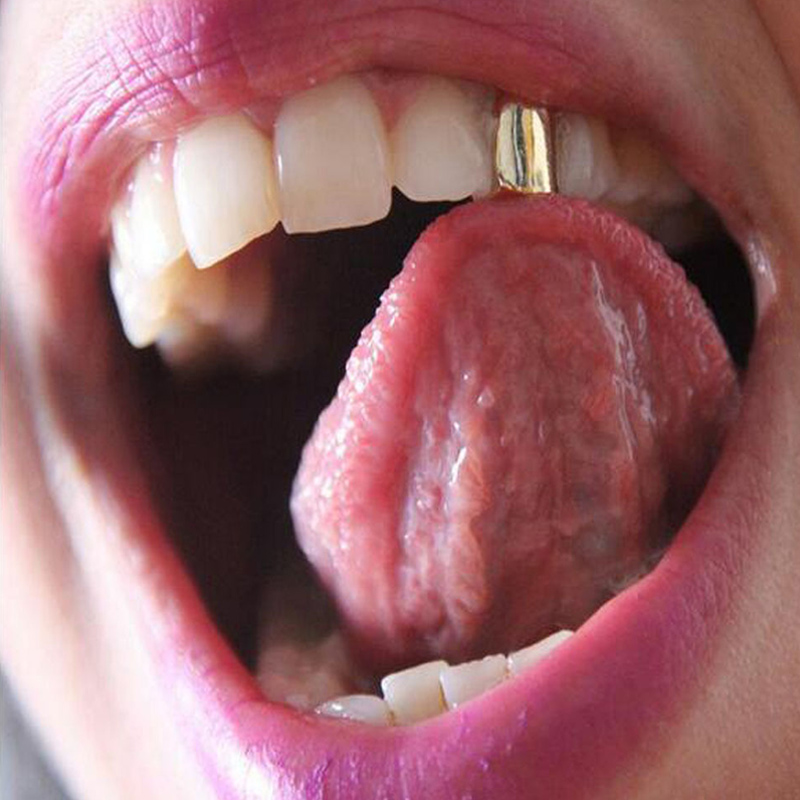 HIPHOP Fashion Single Tooth Grillz Real Gold Plated Hip Hop Accessory 2026