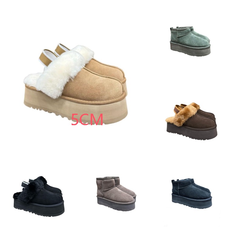 Winter 5cm Platform Height Boot Women Classic Ultra Mini Boot Warm Australian Fur Snow Boots Designer Tasman Tazz Boots Plush Casual Slippers Suede
