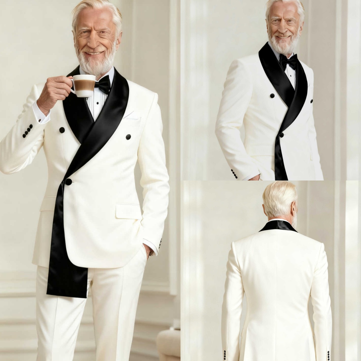 Elegant Man Tuxedos 2 Piece Set Jacket Pants Men Suit Classic Fit Shawl Lapel Long Sleeve Evening Wedding Groom Customized