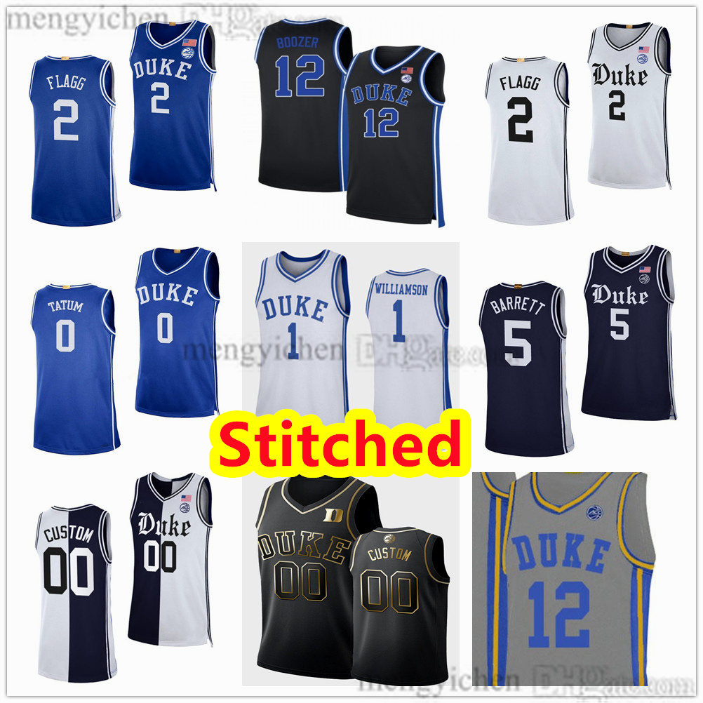 Stitched Men's Duke College Blue Devils Basketball Jersey 12 Cameron Boozer Cayden 2 Cooper Flagg 0 Jared McCain 0 Tatum Irving 1 Williamson 3