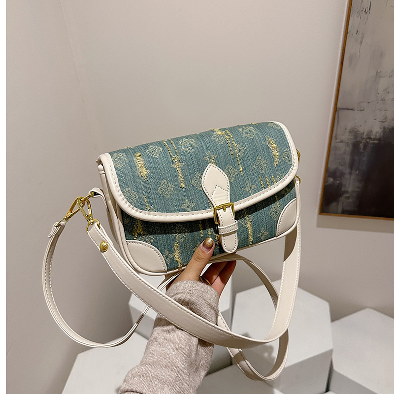 Designer bag 2025 New Denim Retro Printed Shoulder Bag Fashionable and Casual Versatile Crossbody Bag for Women white black khaki blue