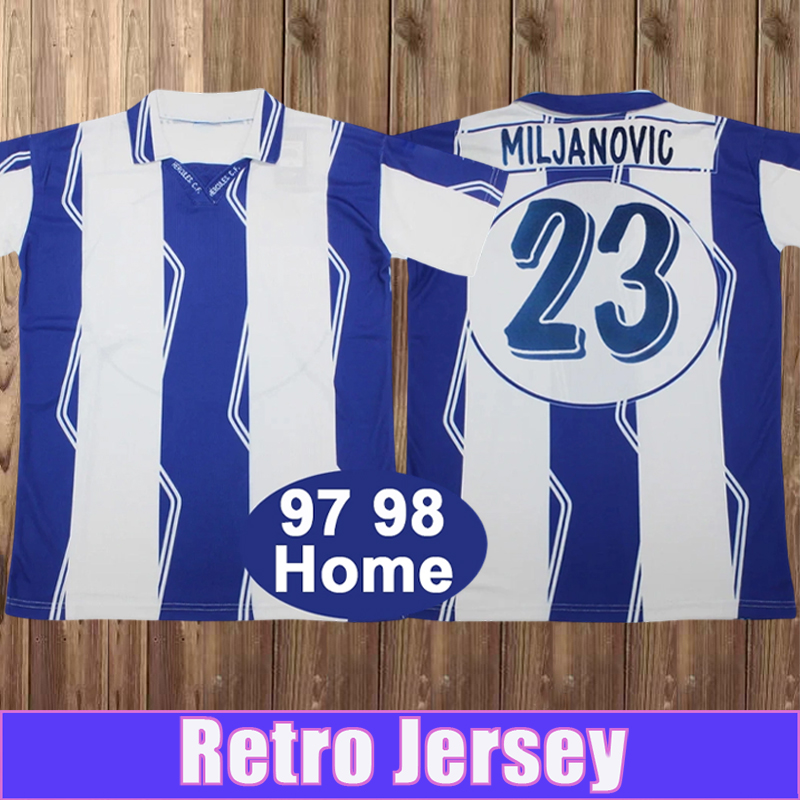 1997 1998 Hercules Mens Retro Soccer Jersey MILJANOVIC Home Vintage Football Shirts Uniforms