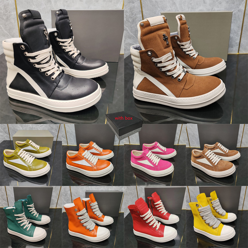 with box Designer boots Genuine Leather boot furry boot canvas boots Luxury booties Orange Red Pink Brown high top horse hair boots low top suede bo