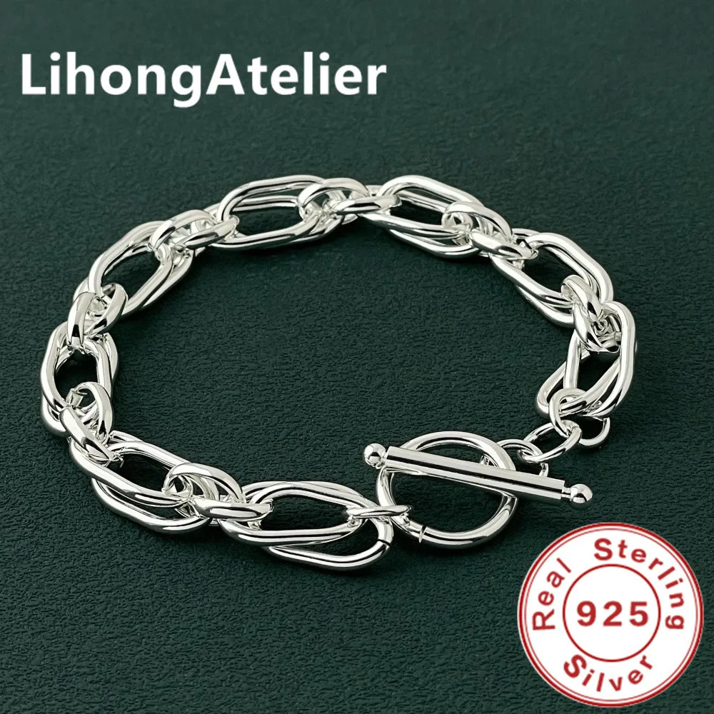 Classic 925 Sterling Silver Bracelet Double Link Bracelet For Women Men Jewelry Gift 251210