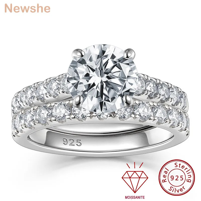 she Certified 2Ct Wedding Ring Set for Women 925 Sterling Sliver Brilliant Round Cut Engagement Rings w251121
