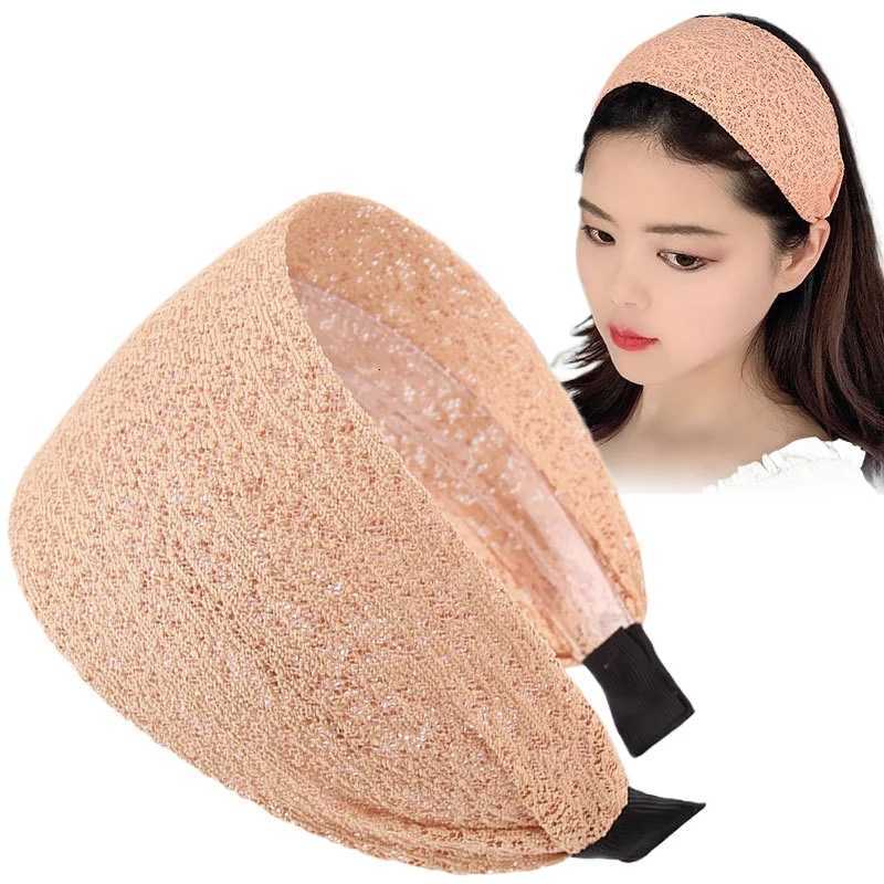 Bandeau en dentelle large à la mode Design antidérapant élégant large bordure brodée femmes accessoires de cheveux tricotés élégant StyleXJ251215