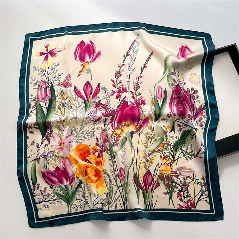 New Printed Scarf for Women, Professional Neck Imitation Silk Scarf, Spring and Summer Decorative Small Tie, Hair Band, Bag Strap