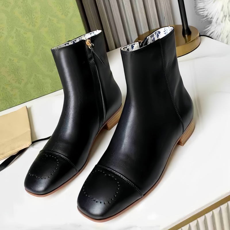 Boots ankle boots fashion boots luxury shoes designer shoes solid color boots classic boots genuine leather boots round toe knight boots non slip bo