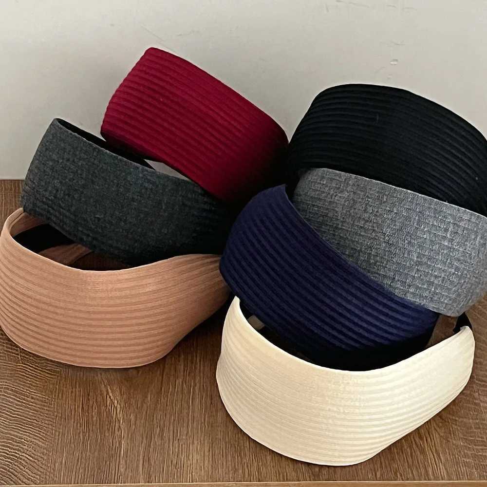 Women Very Wide Ribbed Knit Hairbands Tooth Headbands Non-slip For Washing Sports Simple Solid Color High Crown Headwrap 7cmXJ251215