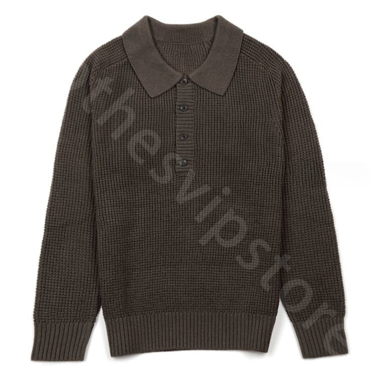 Luxury Designer Mens Sweaters Winter 50% Wool Acrylic Blended Lapel Pullover Knitting Sweater B1289