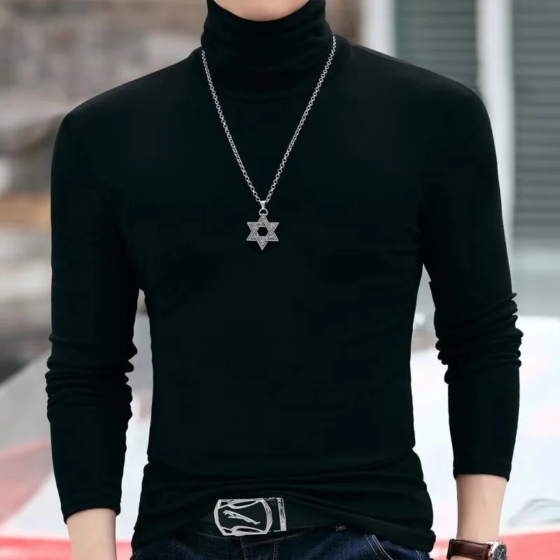 Autumn Winter Mens Turtleneck Sweaters Casual Thermal Long Sleeve Slim Fit Pullovers Stretch Basic Tops Sweatshirt Jumper TShirt 251212
