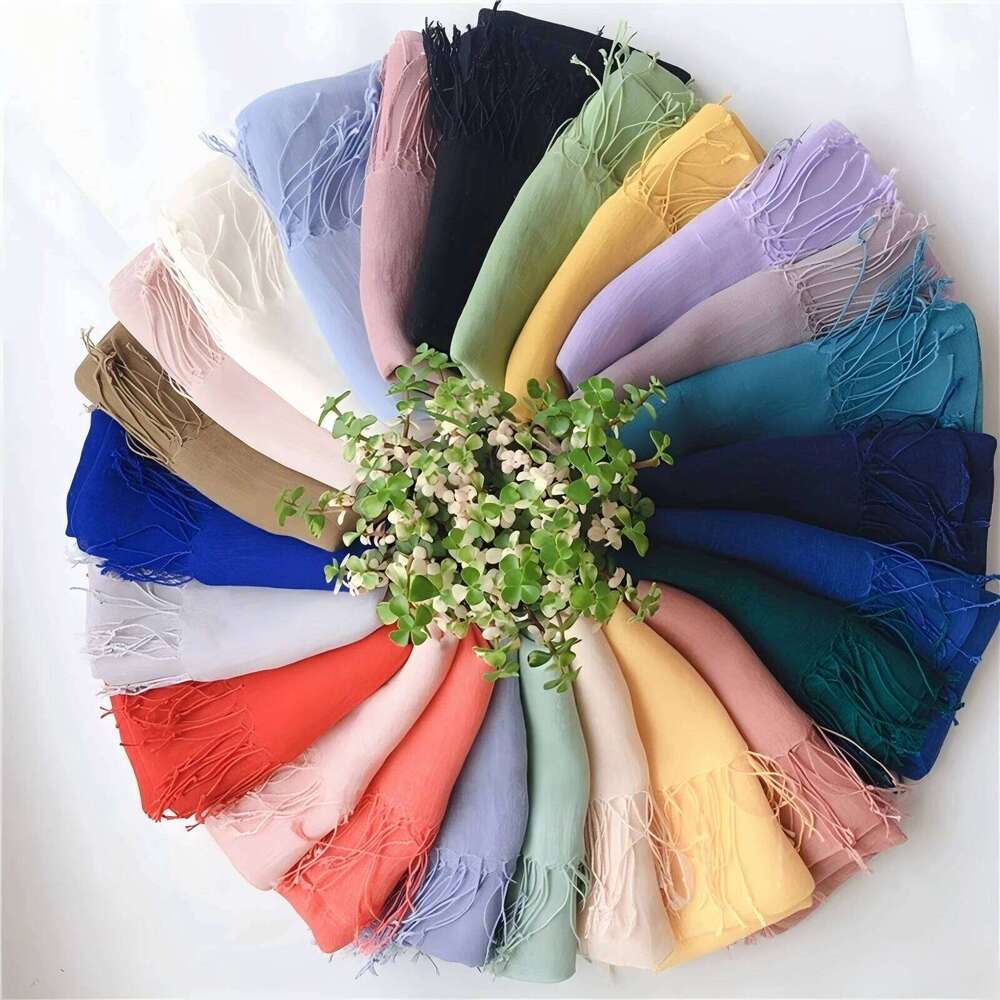 Solid Color Linen For Women Turban Hijab Scarf Summer and Spring New Arrival Versatile Linen Scarf Fashion Breathable Beach Outdoor Sports Bandana S