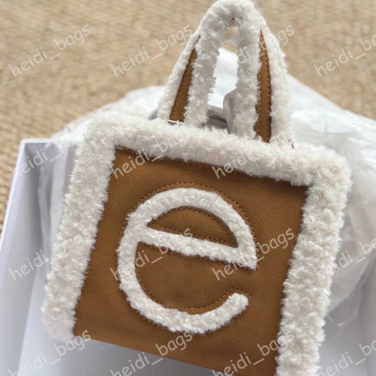 Winter Women Designer Lamb Wool Hand Bags Luxury Sherpa Totes Trendy Handbag Woman Crossbody Shoulder Bags Purses Fluffy Travel Tote Bag Womens Gift