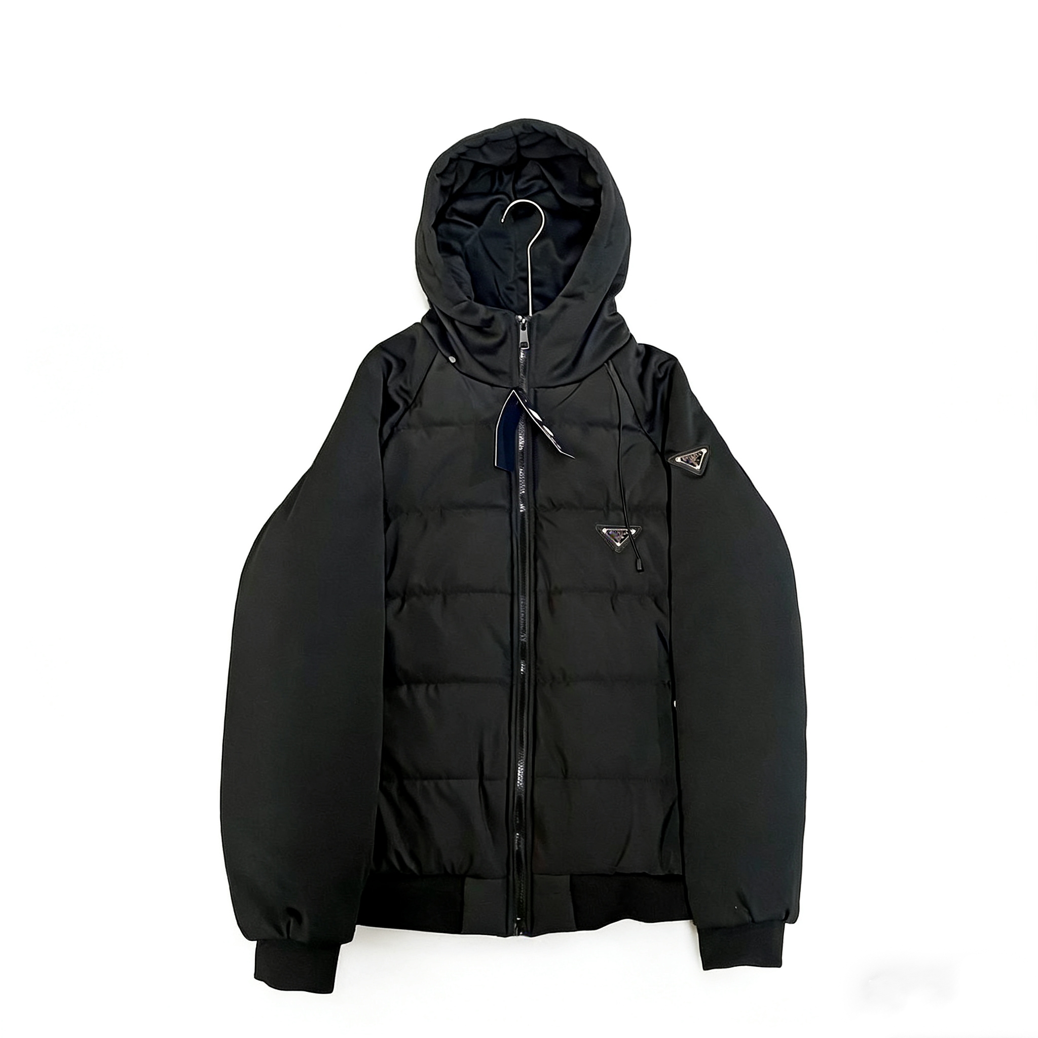 designer brand men puffer jackets hooded autumn winter down cotton jacket vest youth mens thick cotton coats couples stand collar knitted sleeve coa