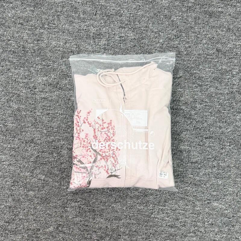 Men's Jackets High-quality Real Po Derschutze Jacket Streetwear Trend Pink Flower Embroidery Men Women Autumn Winter Clothing