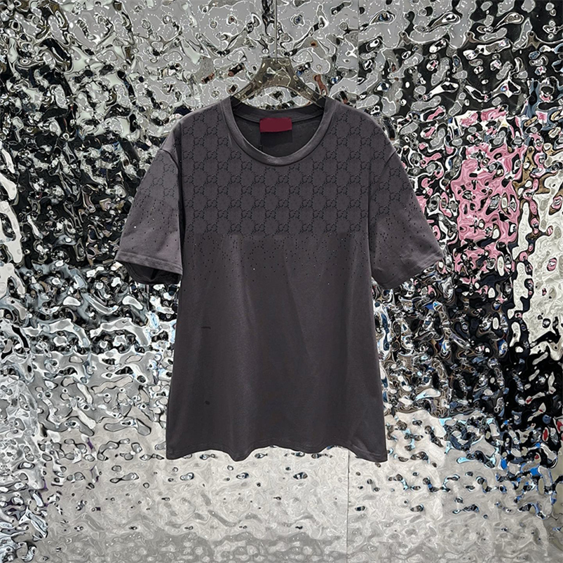T-shirt à manches courtes pour femmes, ample, de luxe, imprimé strass, décontracté, Style de rue quotidien, Hip Hop, été