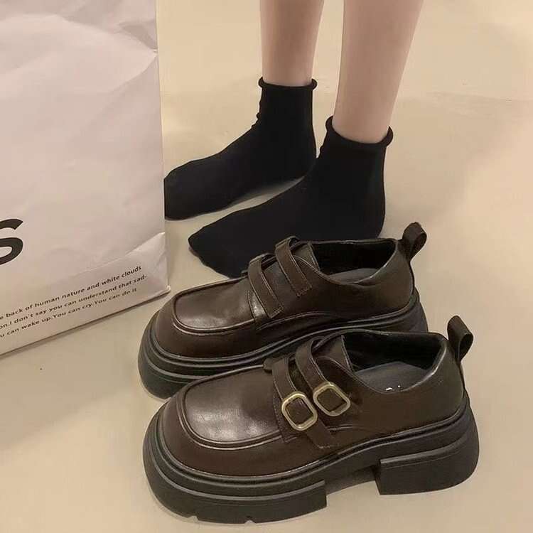 Thick-Soled British Style Women's 2025 Autumn Winter New Platform Loafers Versatile Commuter Work Shoes dh4997399