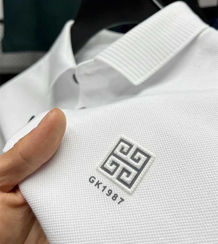 100 cotton breathable polo shirt short sleeve mens brand T-shirt 2023 summer high-end embroidery casual loose Paul shirt mensT251215