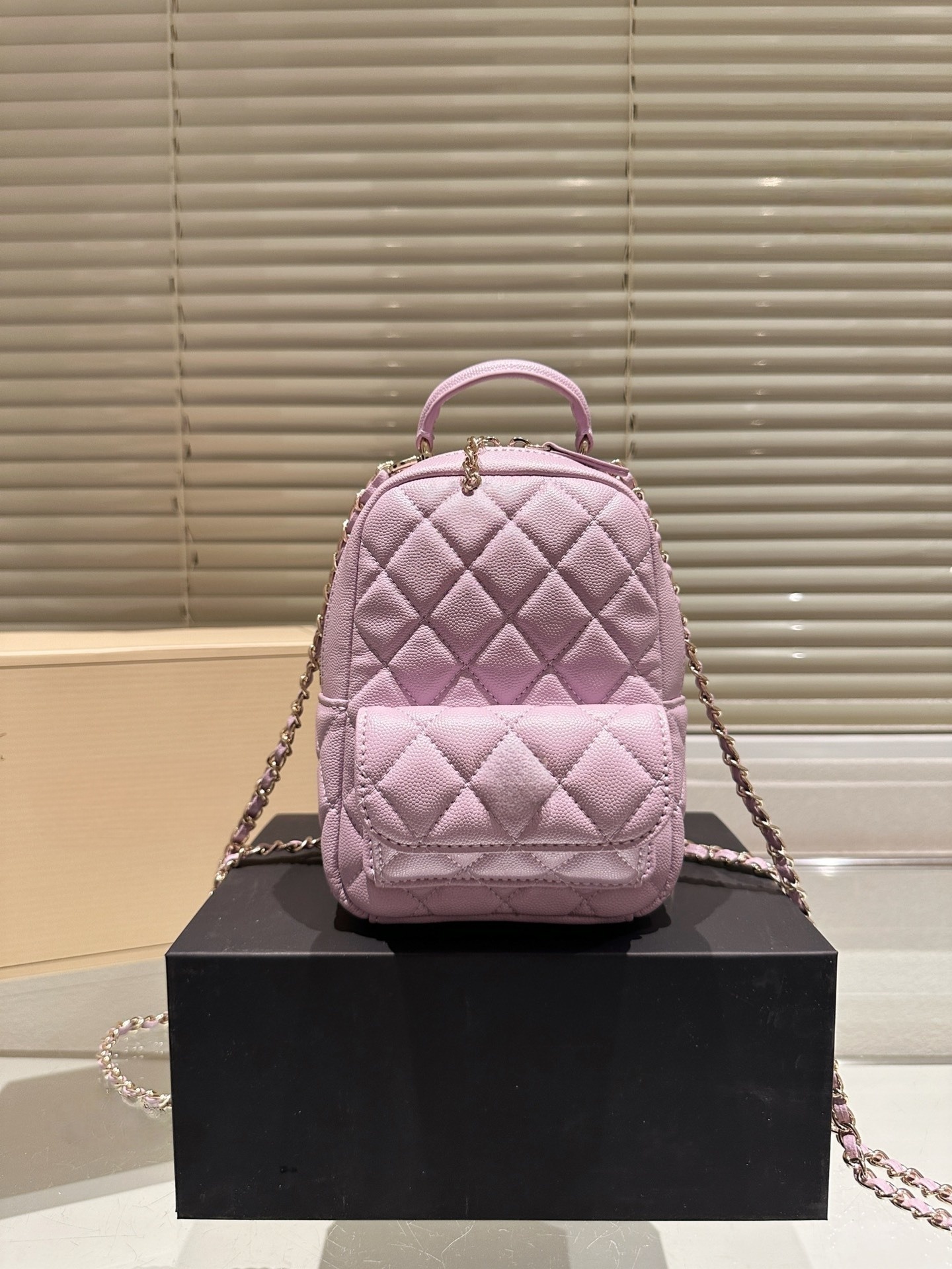 Luxury Designer Bag 24C Mini Cute Zipper Backpack Vanity Bags Caviar Leather Crossbody Shoulder Girls School Satchel Purse With Top Handle Makeup Ca