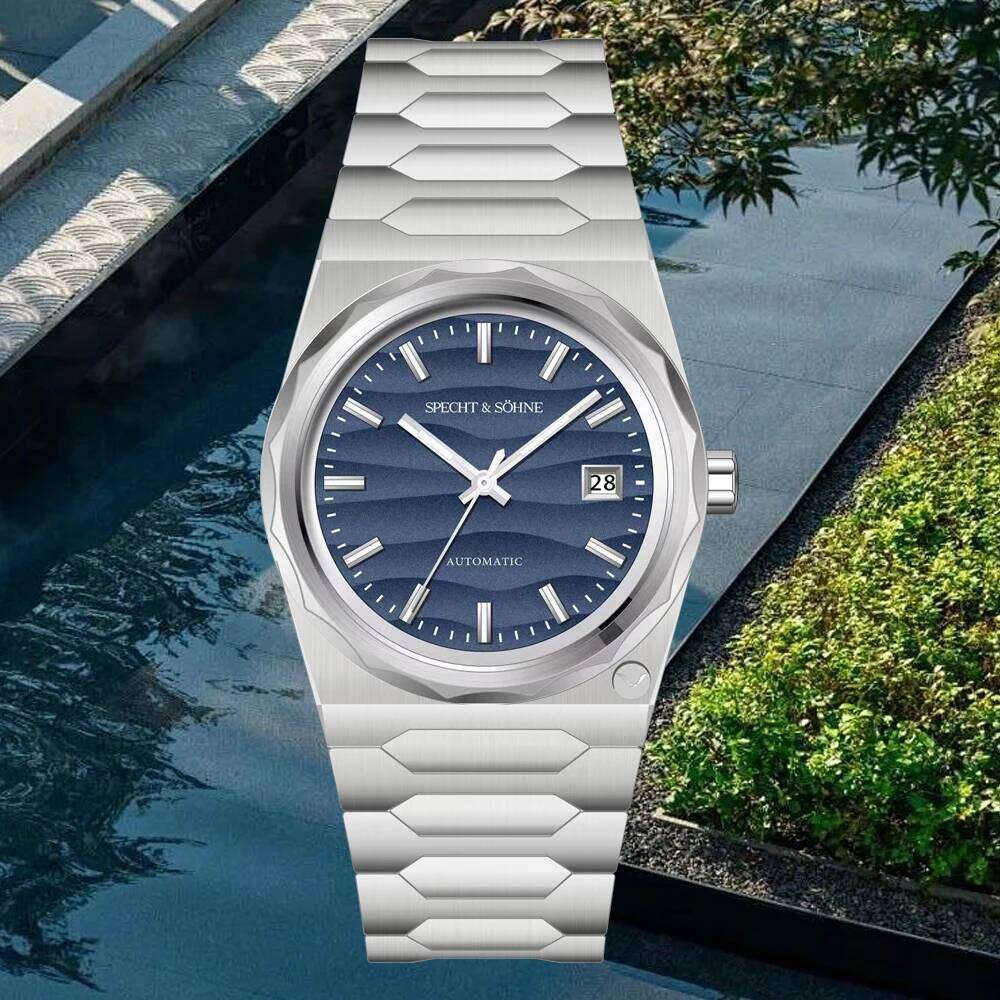 2025 High Quality 222 Elegant Automatic Watch For Men Blue Color Mechanical Watches 50M Waterproof Reloj Hombre
