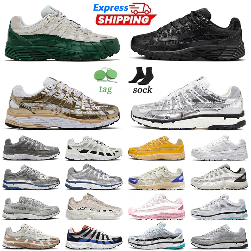 Hot Sale 2026 New Arrival Sports Casual Shoes Metallic Gold Silver Mens Women P6000 Spring Green Racer Blue Khaki Dark Stucco 6000 Designer Sneakers
